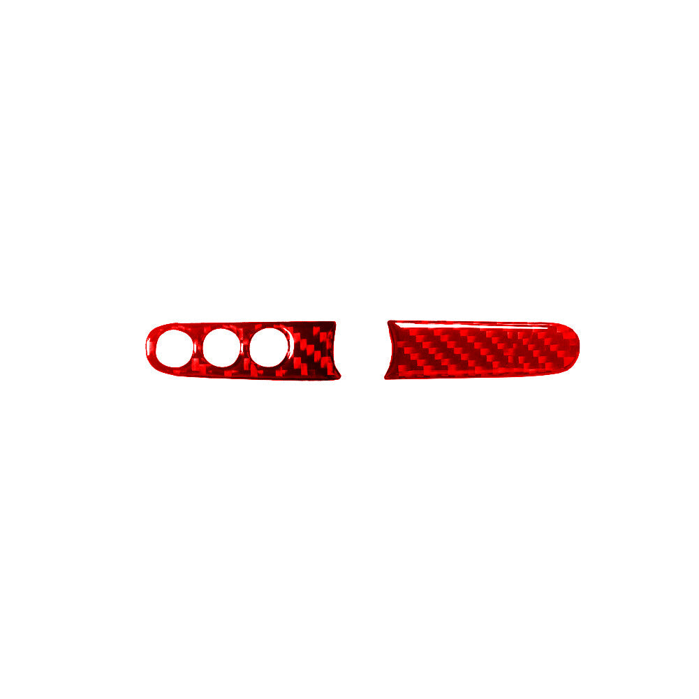 Red Carbon Fiber Rear Console Strips Trim For Silverado/tahoe/ for sierra 2007-2014