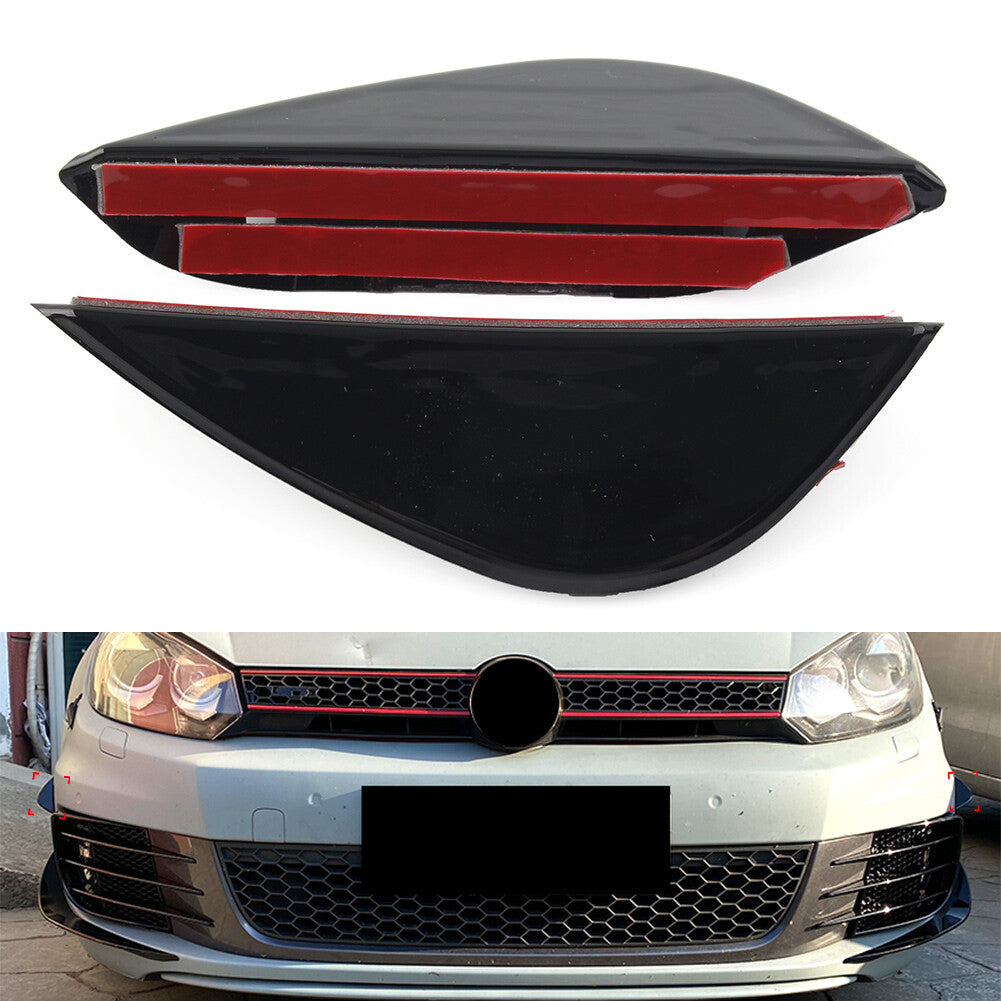 Bumper Lip Splitter Spoiler Side Canards Front for VW for Golf 6 MK6 GTI GTD 2008-13