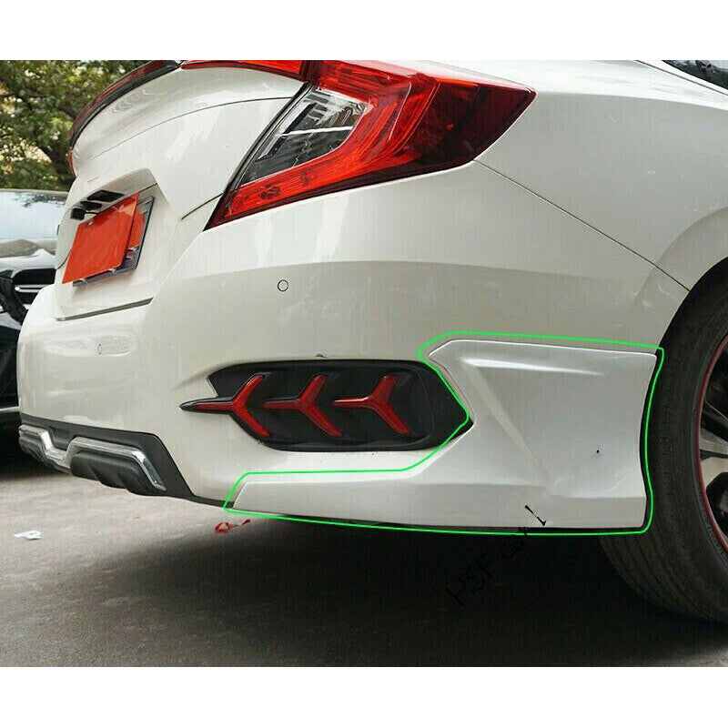 for Honda for Civic Sedan 2016-2021 White Rear Bumper Splitter Lip spoiler Protector
