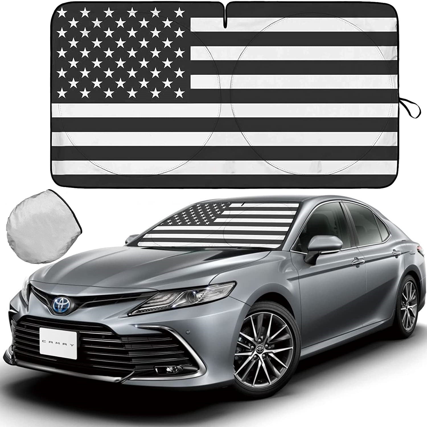 US Flag Car Sedan Windshield Sun Shade Anti UV Shield Cover for Audi Accessories