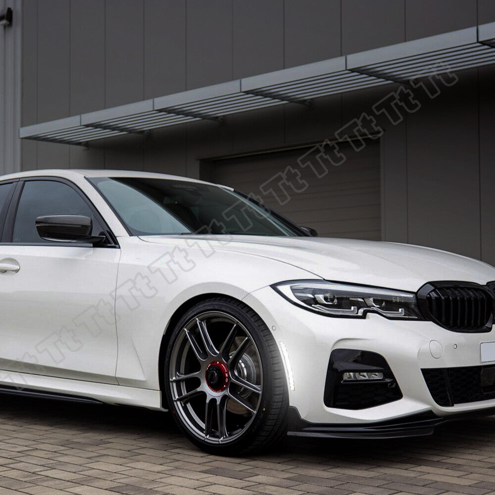 White LED front bumper reflectors for 2019-2023 for BMW 3 Series G20 Sedan.