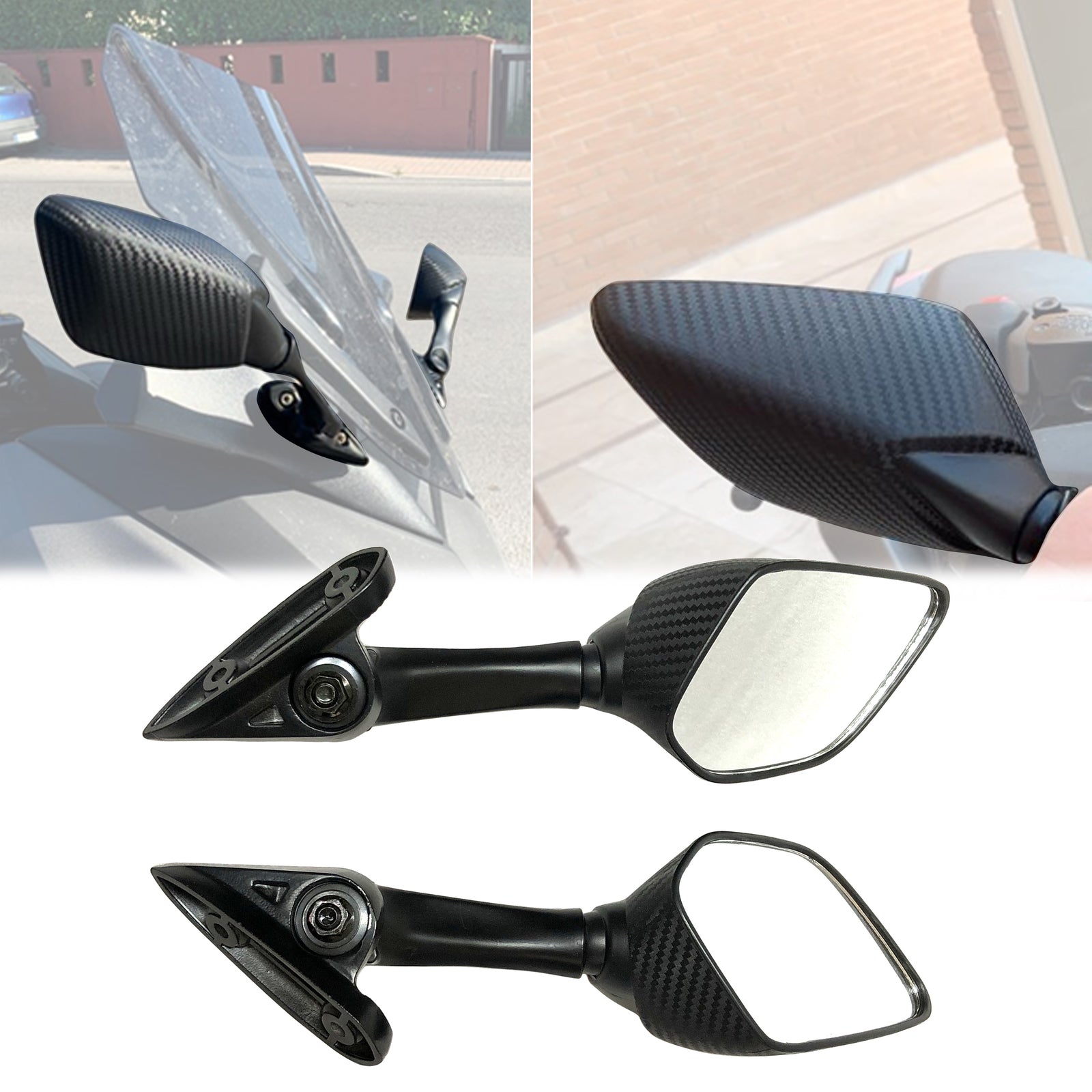 for Yamaha YZFR3 Motorcycle Rear View Mirror Side View Rod Tail Rearview Mirror