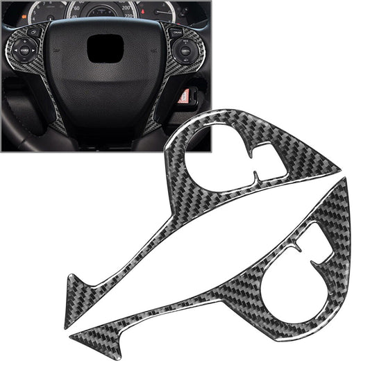 2x Carbon Fiber Steering Wheel Button Cover Black Fit for Honda Accord 2013-2017