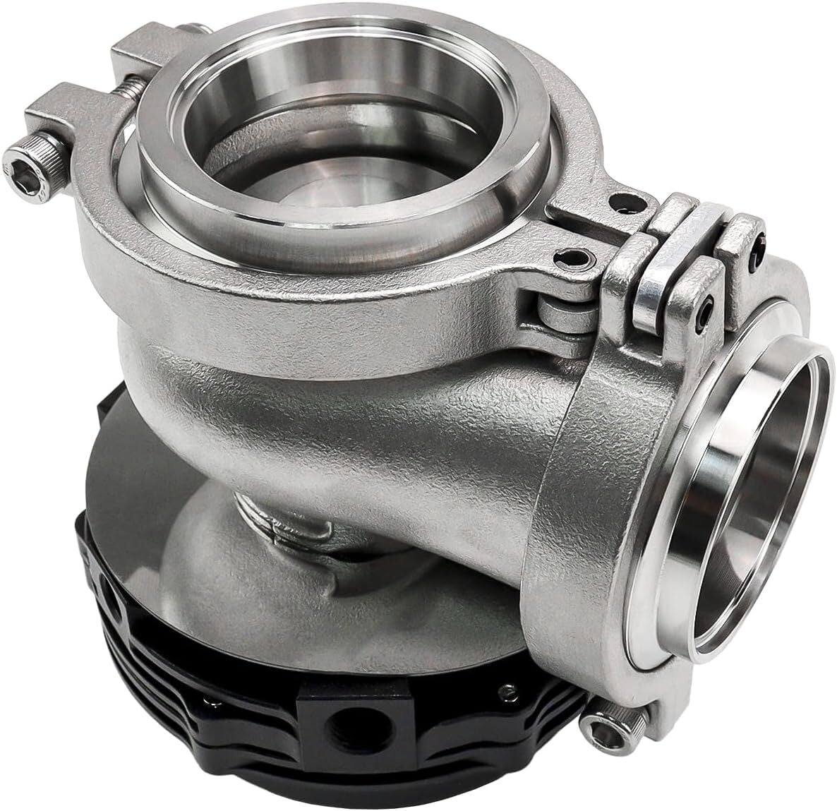 Black 44mm Wastegate external turbine dial with V-band flange spring MV-R 14PSI