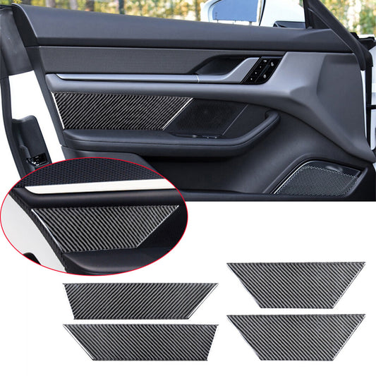 Carbon Fiber Interior Door Speaker Side Panel Cover for Porsche Taycan 2019-2022