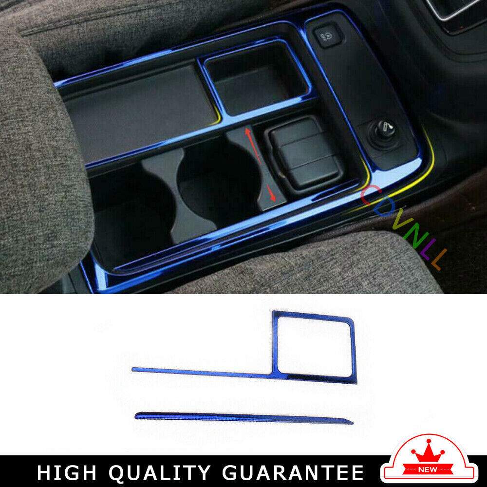 Middle Console Drinking Glass Trim 2X for Honda CRV CR-V 2012-2016 Blue Titanium