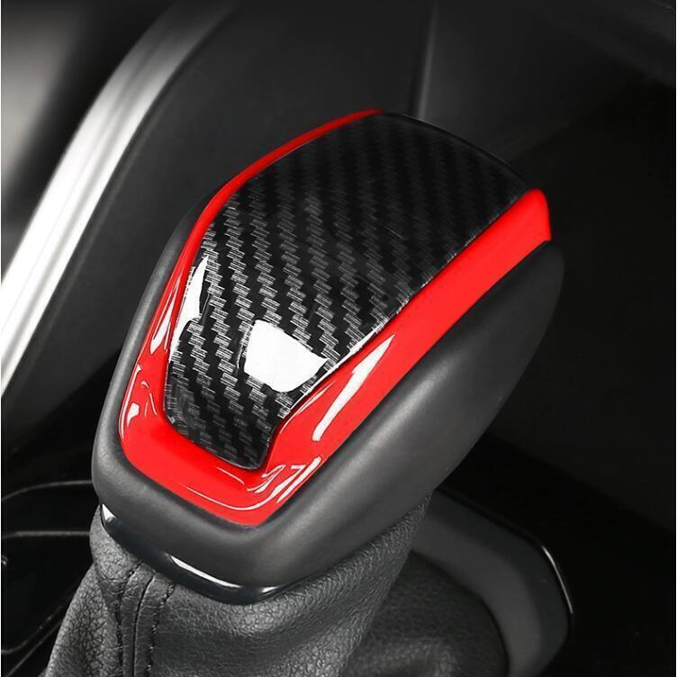 RedCarbon fiber Gear Shift Knob Cover Trim for Toyota Grand Highlander 24-2025