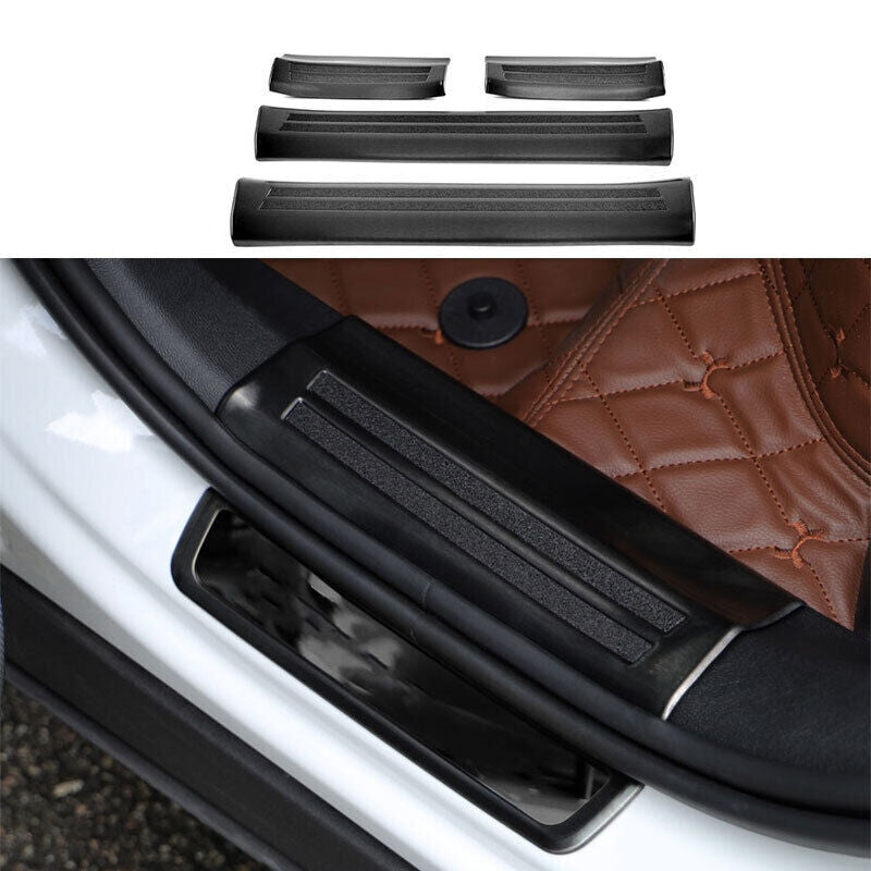 for Volvo XC40 19-22 Black Steel Inner Door Sill Scuff Plate Cover Protector 4x