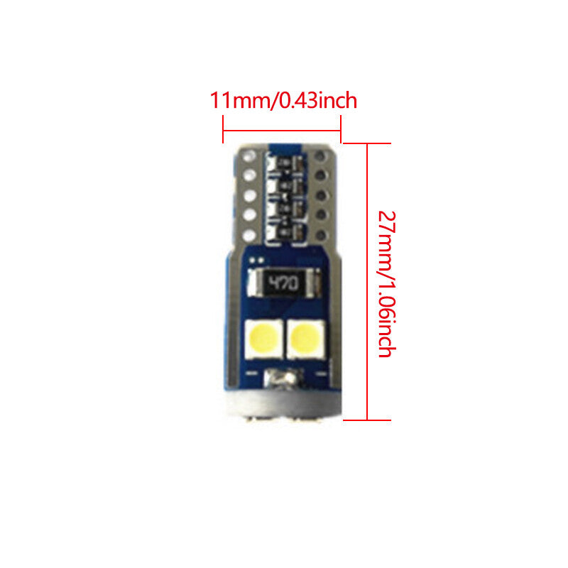 Red Light 10Pcs T10 3030-6SMD LED Lights License Plate High Lights Bulb