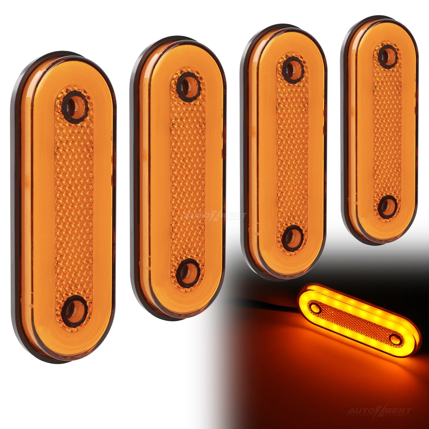 LED Clearance Lamp Front Rear Oval Side Marker Tail Light Trailer Truck 12V 24V