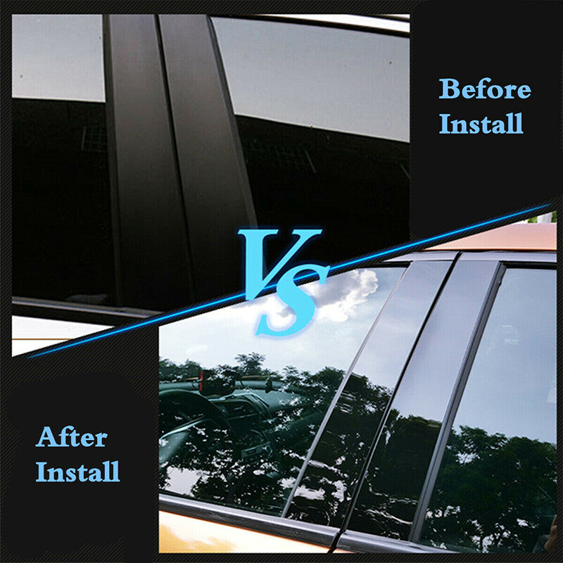 8X Glossy Black Pillar Posts Door Window Trim for Hyundai for Elantra 2017 2018 2019