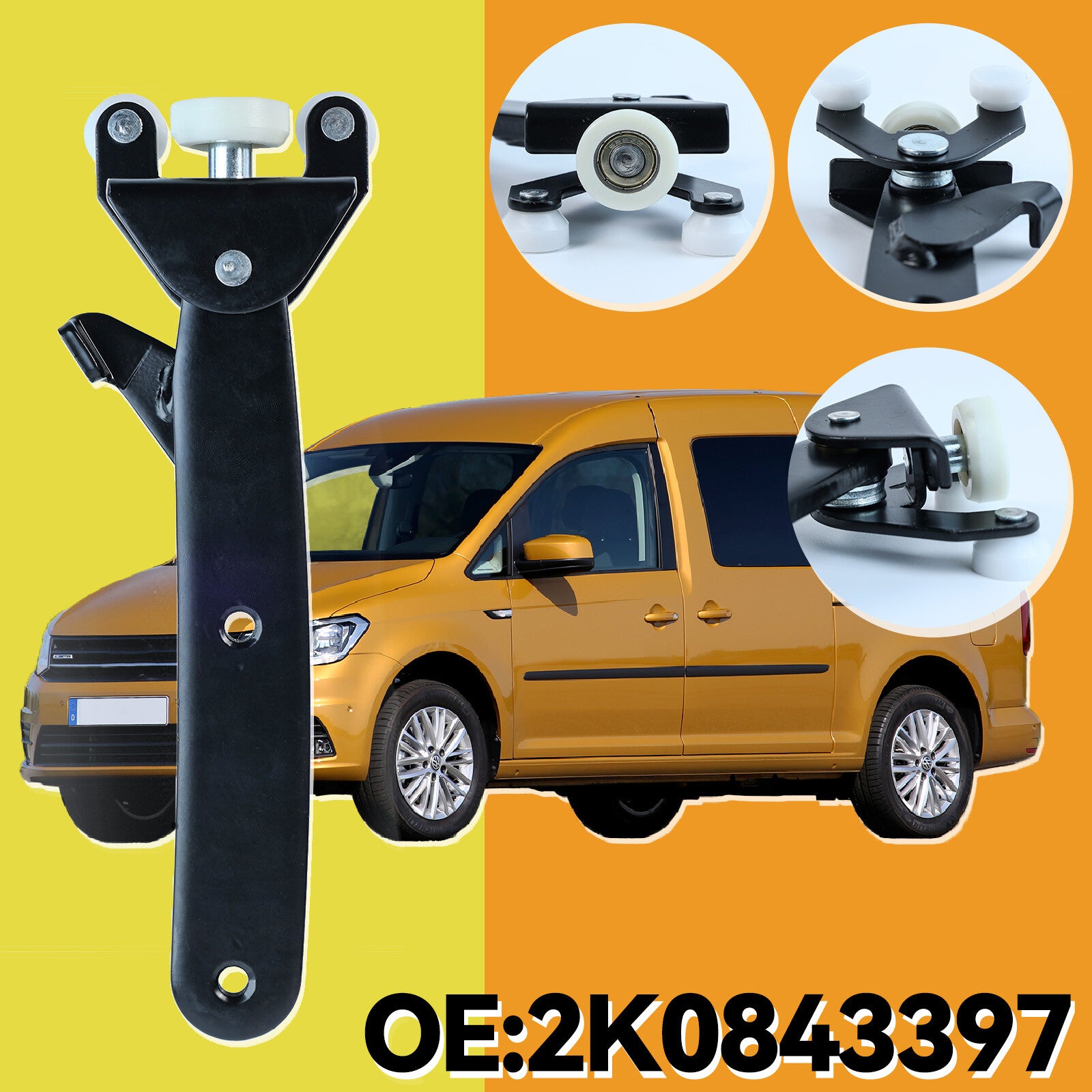 for VW Caddy 2003-2013 Left Side Sliding Door Roller Left Guide Hinge 2K0843397