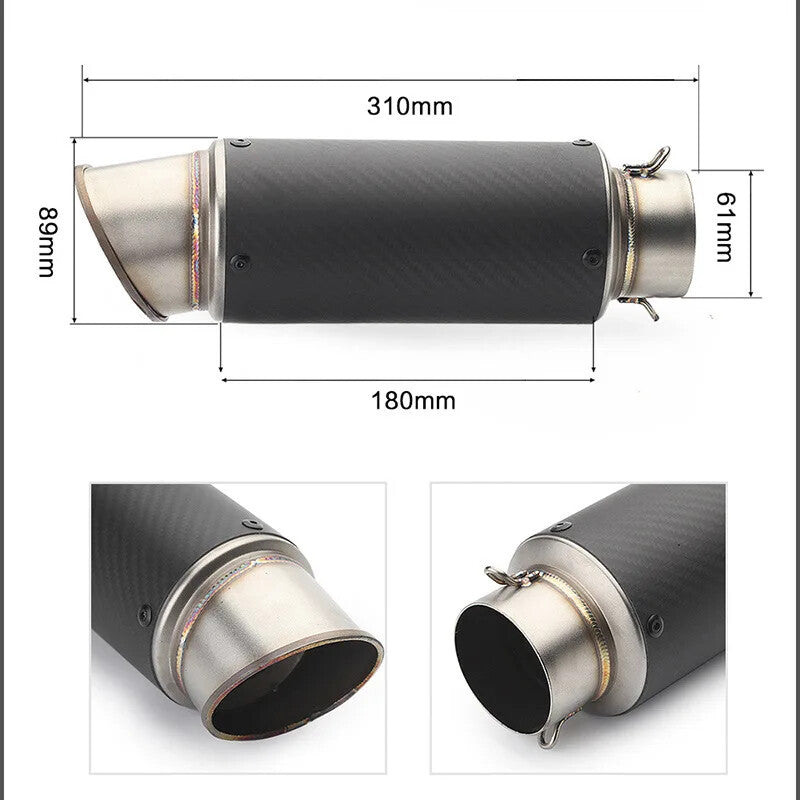 51mm 60mm Exhaust Tail Pipe Muffler Link Pipe Tailpipe DB Killer Universal 38mm