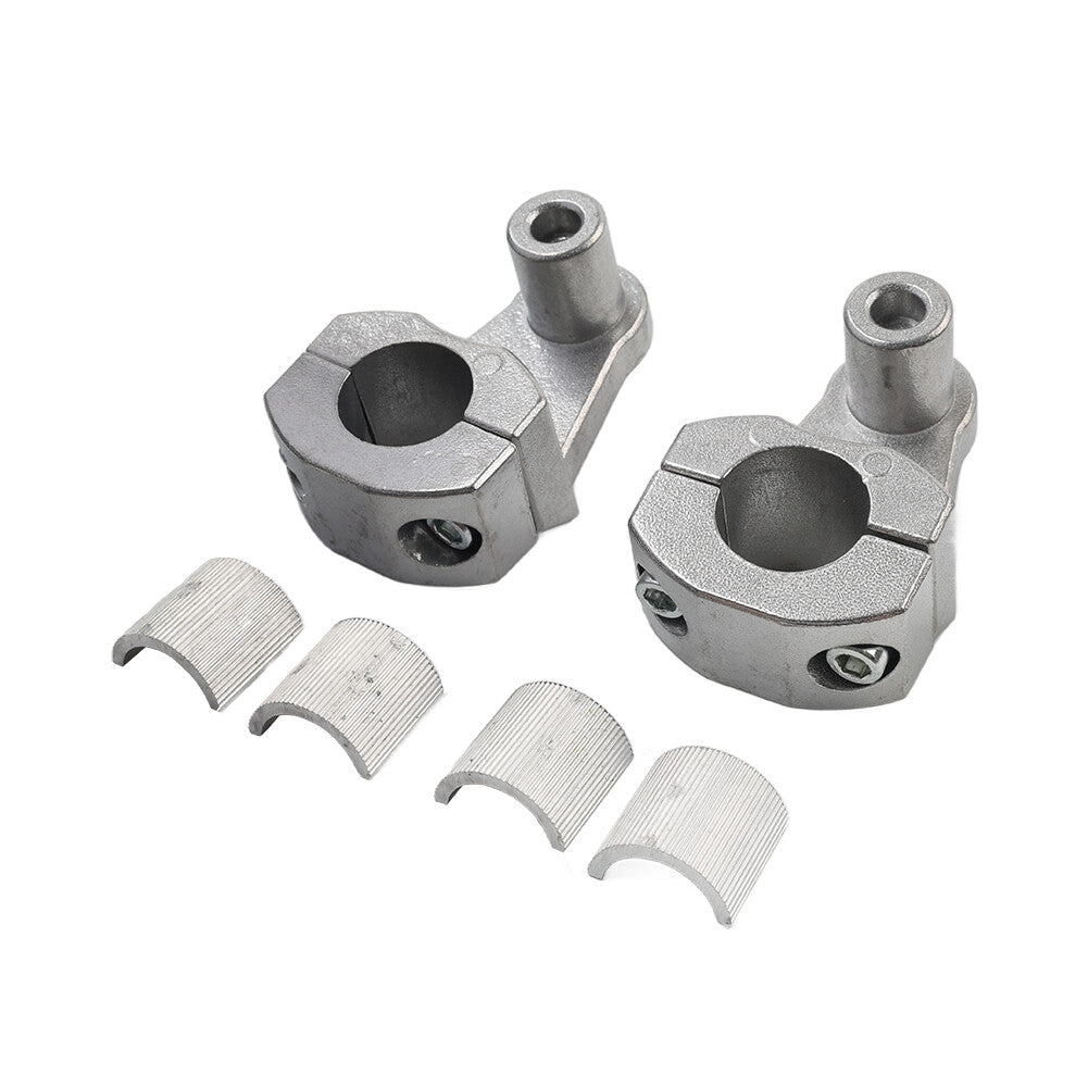 Silver Motorcycle HandleBar 7/8 22mm to 11/8 28mm Fat Bar Mount Clamps Riser
