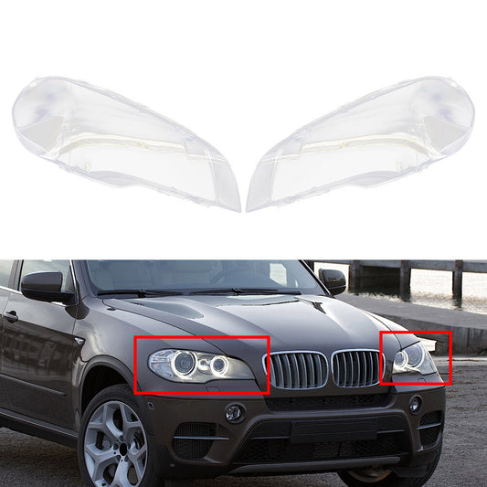 Front Headlight Lamp Lens Cover Lampshade for BMW X5 E70 2007-2013 Clear Pair