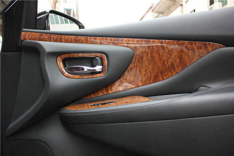 Inner Door Panel Cover Trim 6X Fit for Nissan Murano 15-24 Peach Wood Grain Look