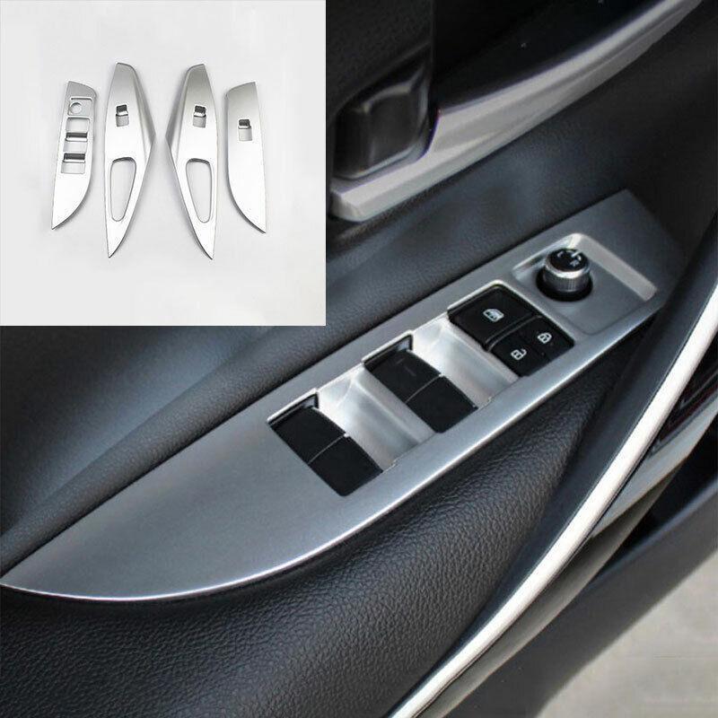 for Toyota for Corolla 2020-2023 Matte Silver Window Lift Panel Switch Cover Trim 4X