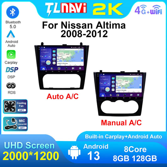 for Nissan Teana for Altima 2008-2012 GPS CarPlay Car Radio Multimedia Stereo Screen
