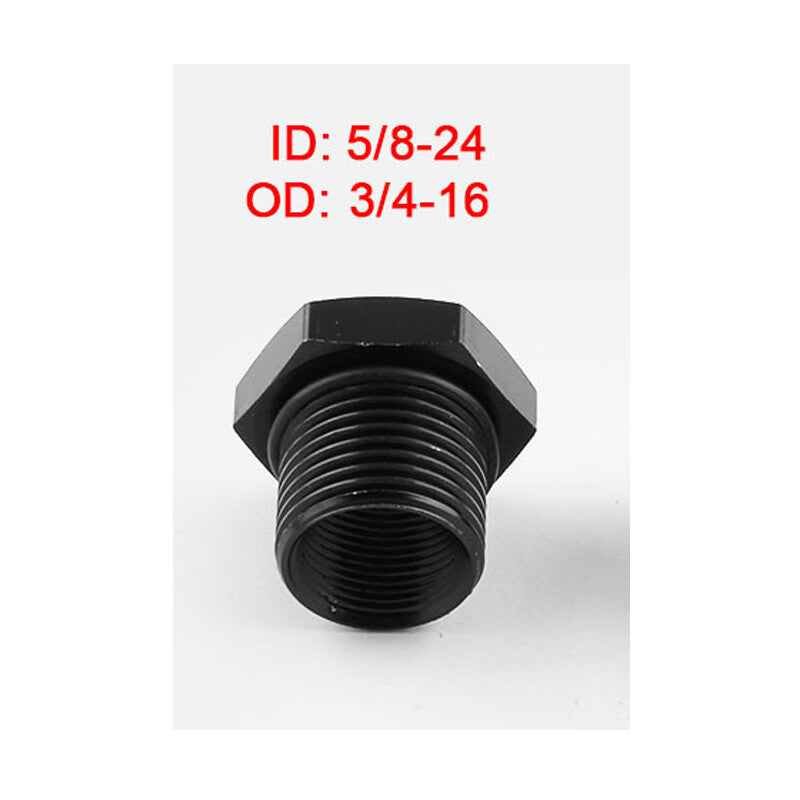 Black 5/8-24 to 3/4-16 Automotive Threaded Oil Filter Adapter