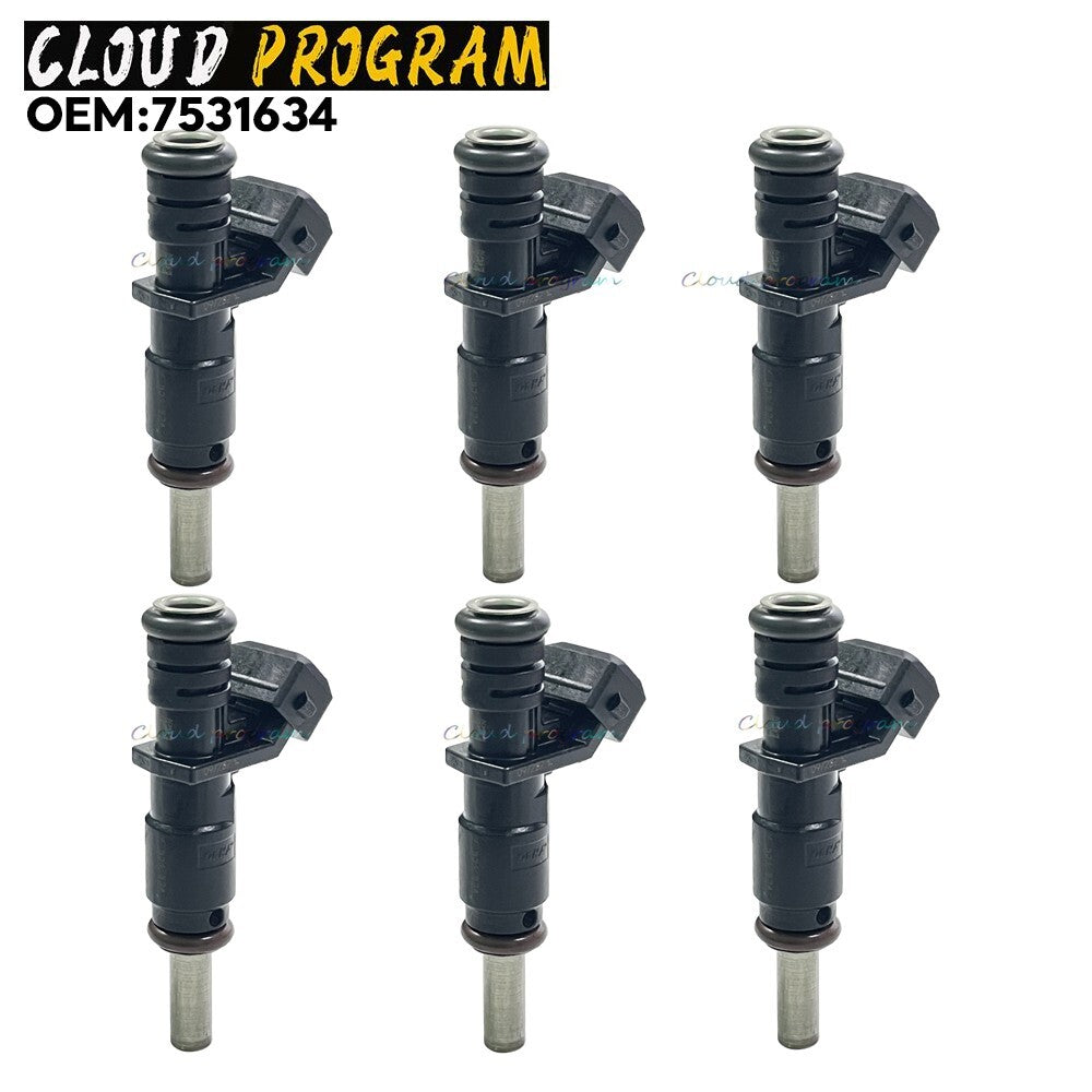 6-piece fuel injector 7531634, suitable for BMW 128i, 328i, X3, X5, Z4, 525i 2.0/2.5/3.0L models (06-12).