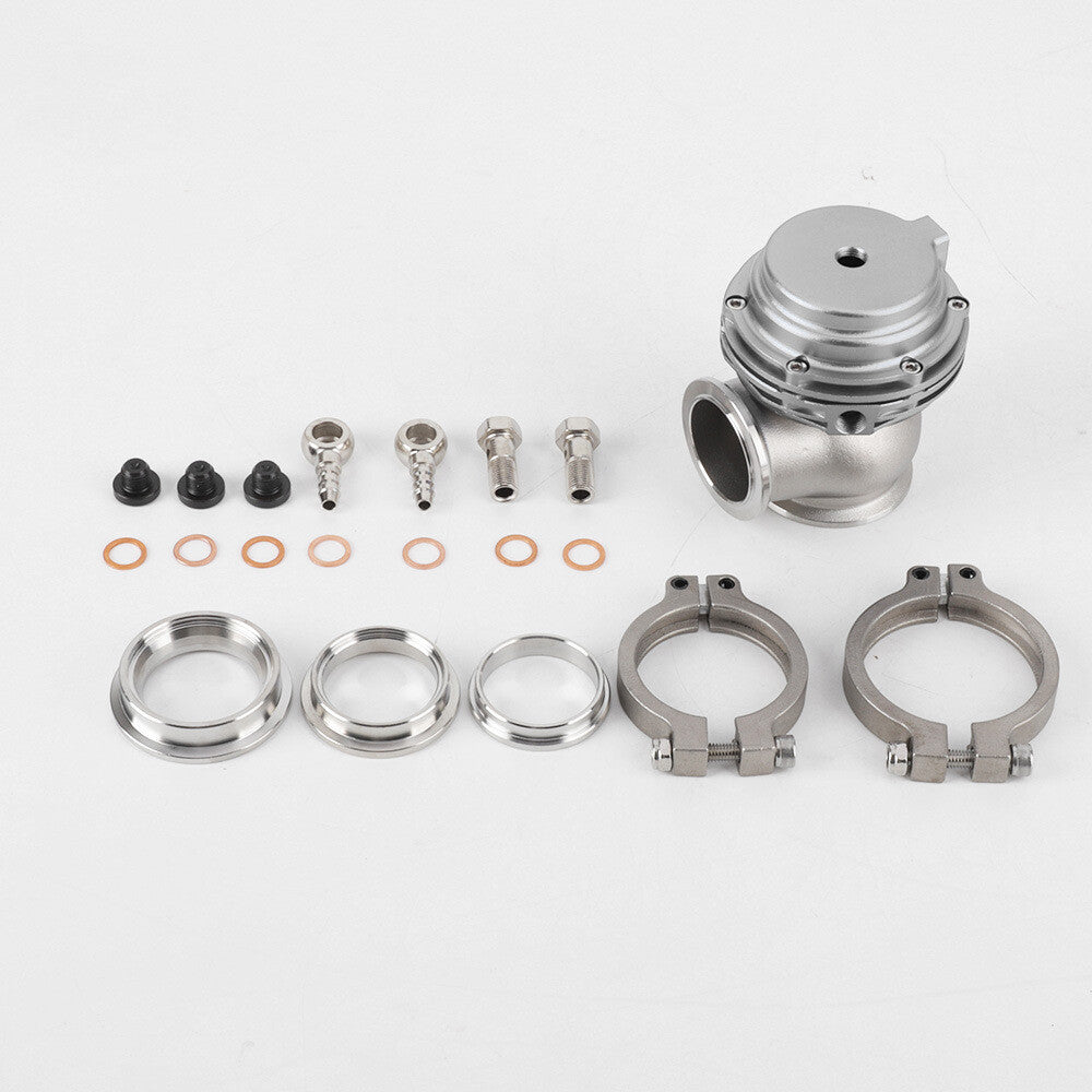 Universal 38mm External Turbo Wastegate V-Band Flange 22PSI for Manifold Silver