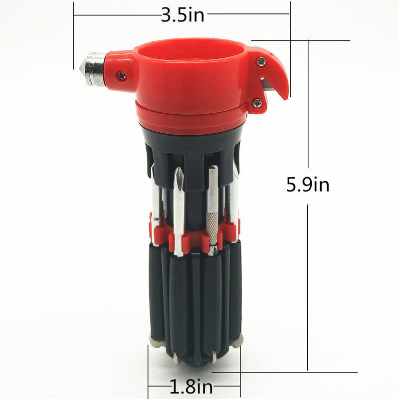 Car Safety Hammer Lifesaving Torch Screwdrivers Tool for seat belt cutter Flashlight