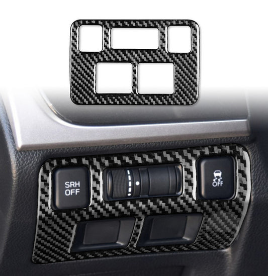 Genuine Carbon Fiber Head Light Switch Cover Trim for Subaru WRX 2015-2019