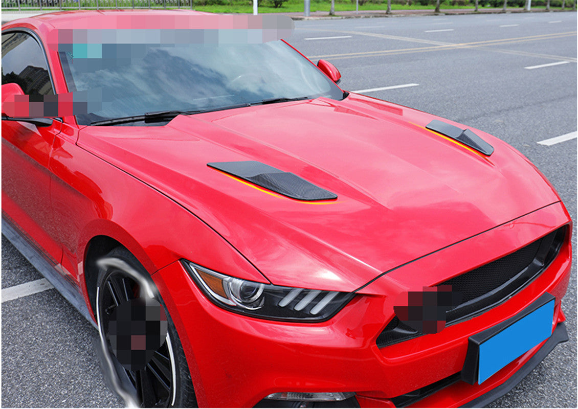 For 2015-2017 for Ford for Mustang Carbon Fiber Front Engine Hood Air Outlet Vent Decor