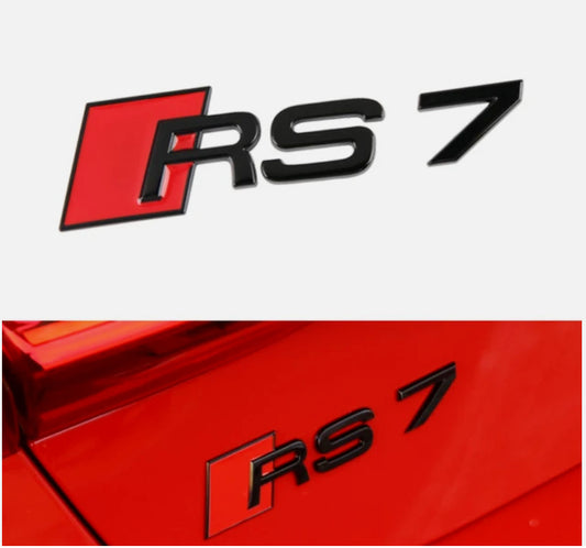 Suitable for Audi RS7 S7 rear badge, trunk boot badge sticker, logo, nameplate, gloss black