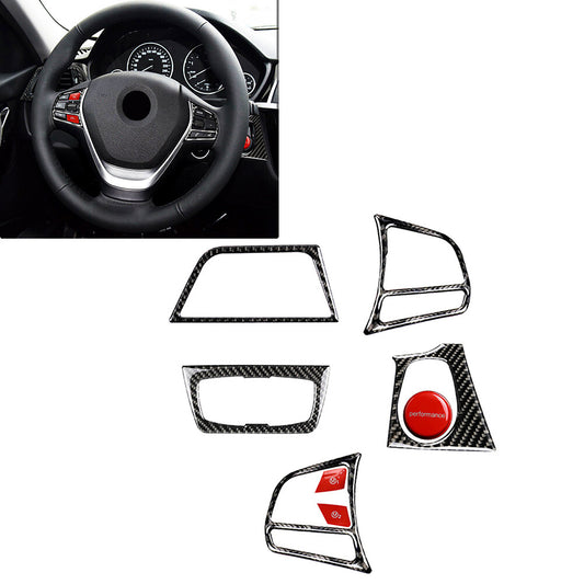 LHD 8 Pcs Steering Wheel & Button Trim for BMW 3 Series F30 GT F34 2013-2019