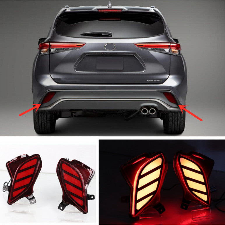 For 20-2023 Highlander for Toyota LED Rear Fog Light Tail Bumper Fog Light Lamp Set