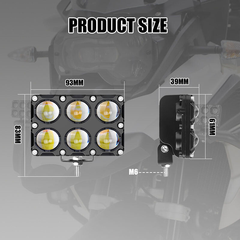 2X 24W Yellow White LED Work Light Bar Fog Driving Lamp Spot Pods Truck SUV ATV