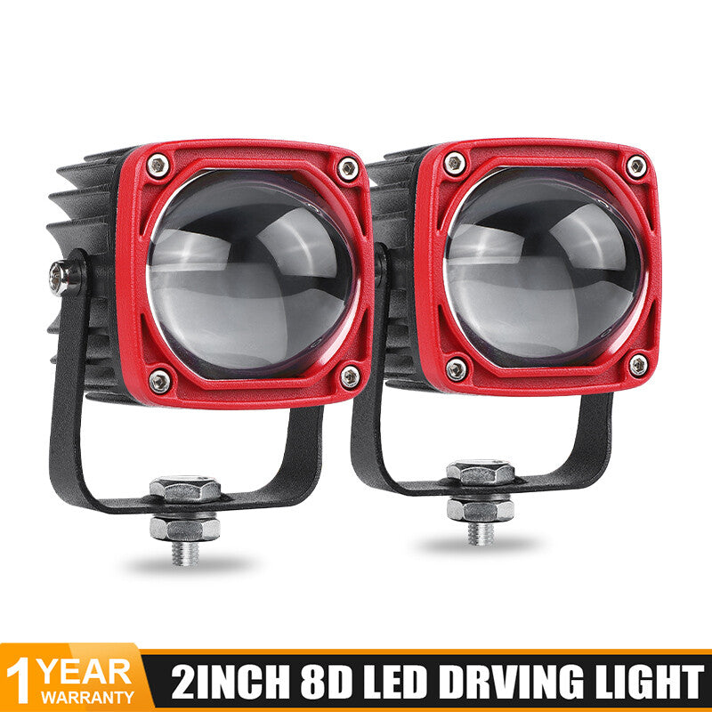 2x 2 LED Work Light Bar Square Pods Offroad Spot Driving Fog ATV SUV Truck