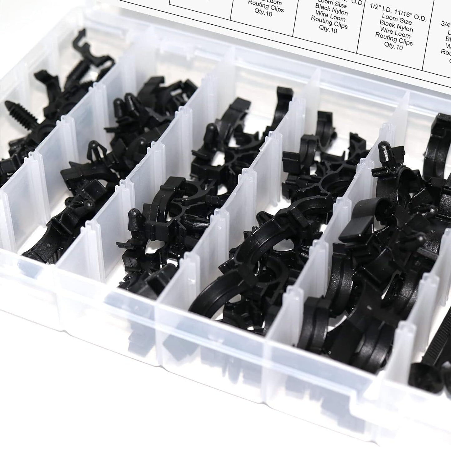 125-piece automotive wiring harness routing clips, automotive body wiring harness clips, panel mudguard clips
