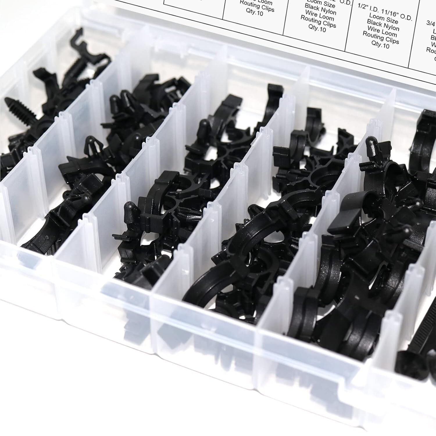 125-piece automotive wiring harness routing clips, automotive body wiring harness clips, panel mudguard clips