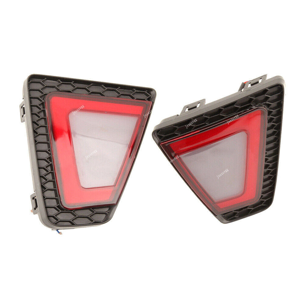 Pair Rear Bumper Reflector Light LED Brake Lamp Tricolor for Honda Fit 2014-2017