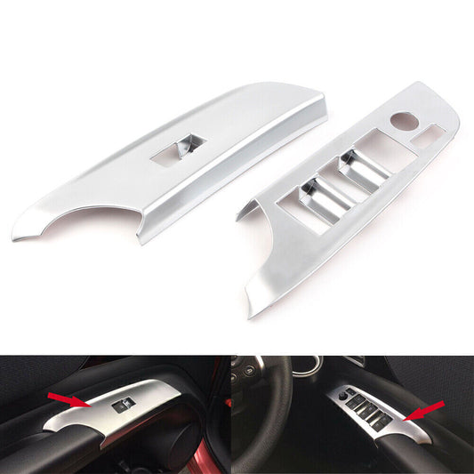 2xCar Inner Interior Front Window Switch Plate Trims for Toyota Sienta 2016-2018