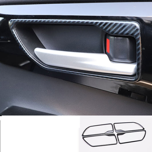 4Carbon Look Steel Inner Door Handle Frame Trim for Toyota Highlander 2020-2024