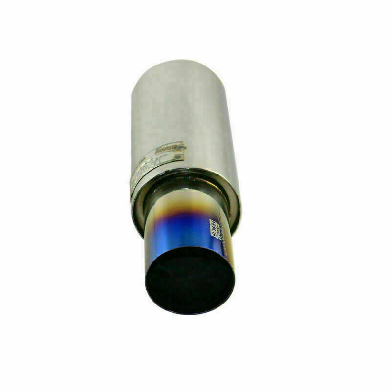 1x 2 ID 3.5 OD Rolled Straight Exhaust Muffler Tip 4.5 Body Resonator HPJ