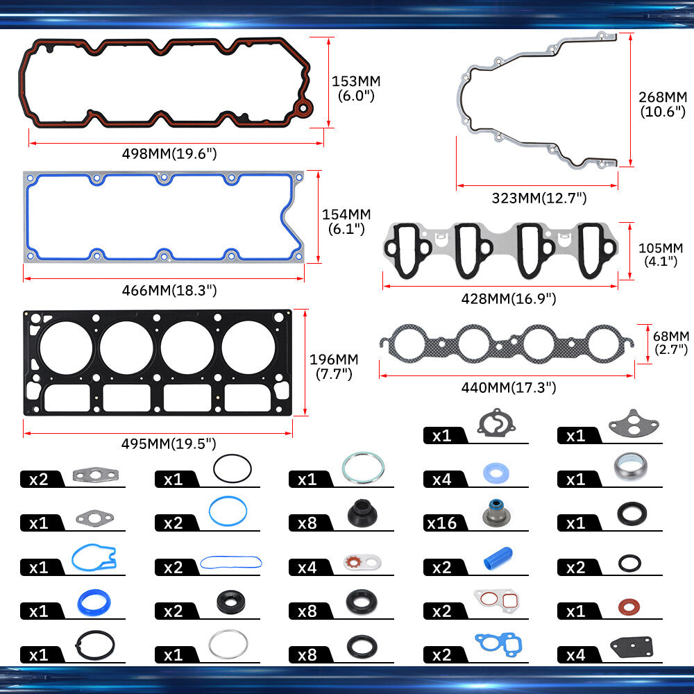 Set AFM Camshaft normal roller lifters For 2007-14 for Chevy for GMC 5.3L MLS Gasket Kit
