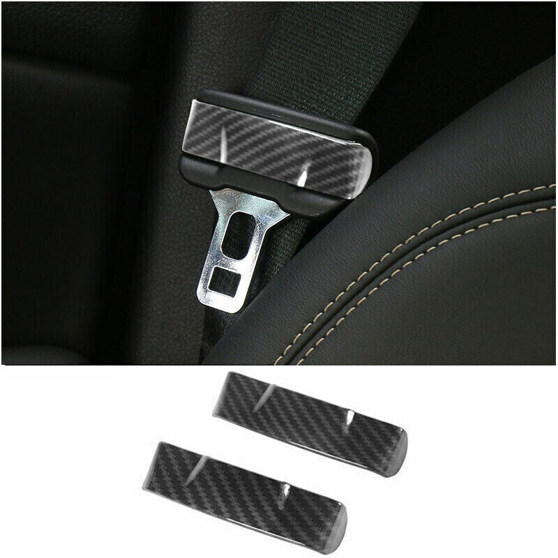 for Ford F150 F-150 2015-2020 Carbon Fiber Inner Safety Belt Buckle Cover Trims