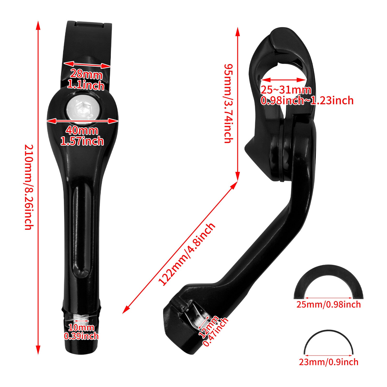 Black 1.25 1-1/4 32mm Highway Foot Pegs for Harley Touring Road Electra Glide
