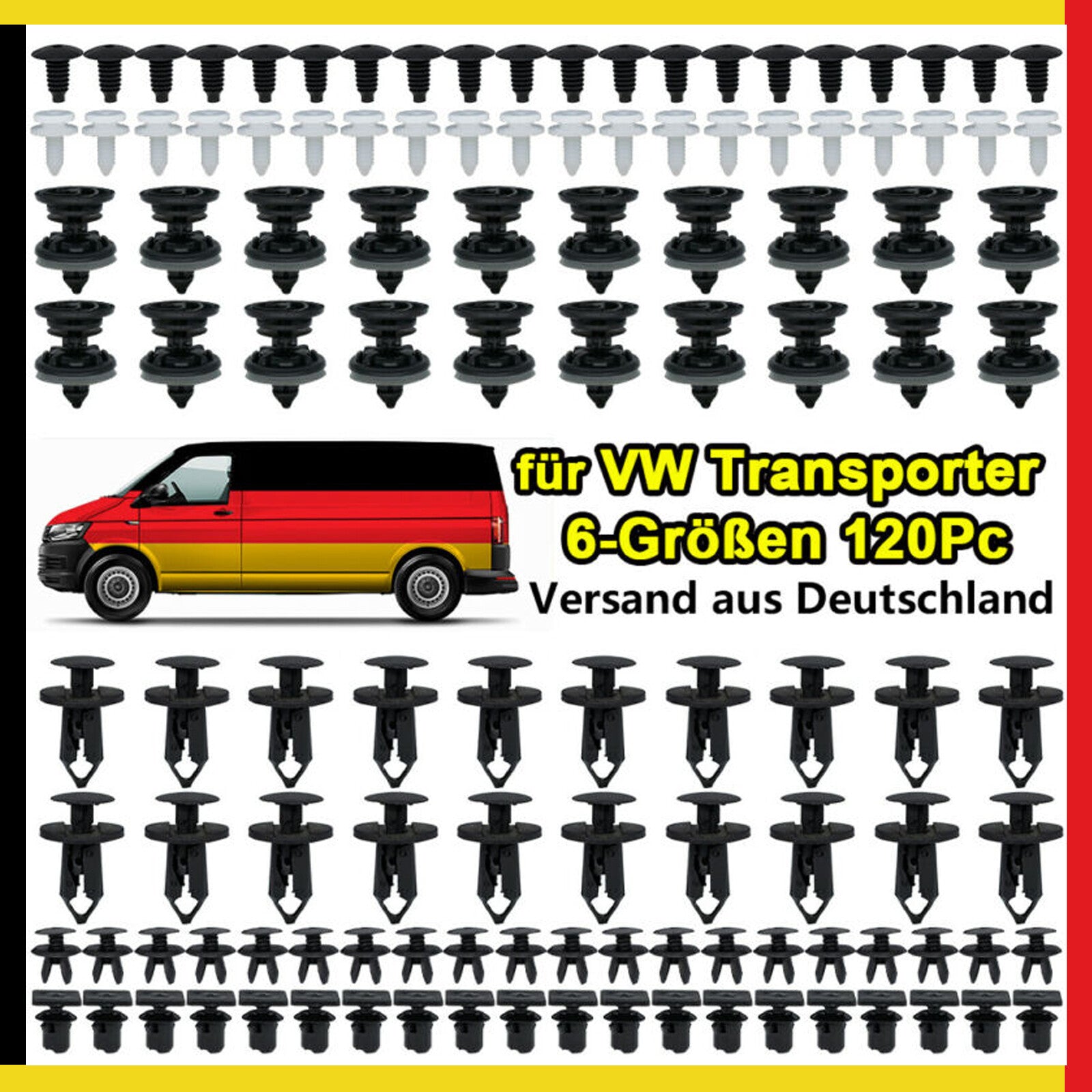 120 x mounting clips for VW bus T4 T5 T6 interior trim clips 701867549 de