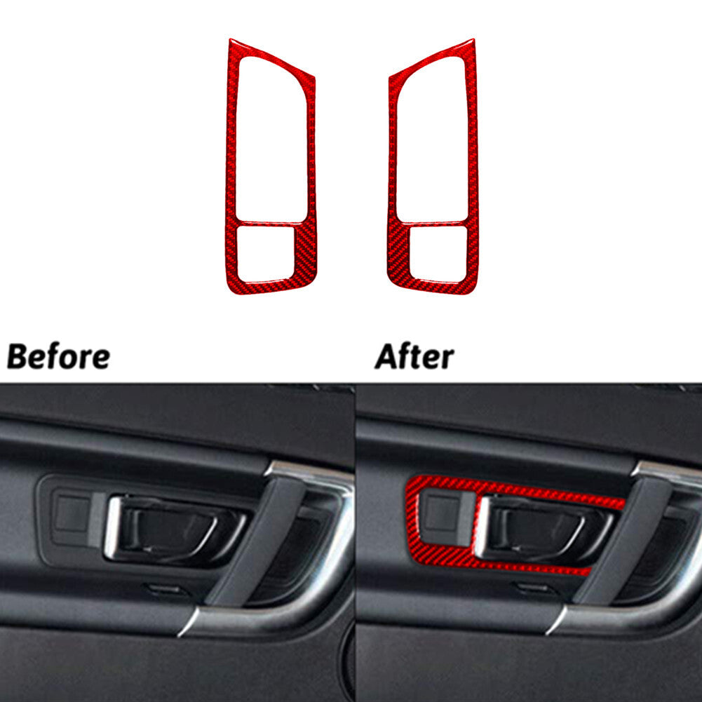 Red Carbon Fiber Front Door Handle Frame for Land Rover Discovery Sport 2015-19