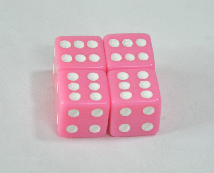 Pink Gem Dice Tire/Wheel Stem Air Valve CAPS set Universal Car truck hot rod ATV