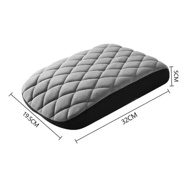Car Armrest Cushion Cover Center Console Memory Cotton Box Pad Protector Gray