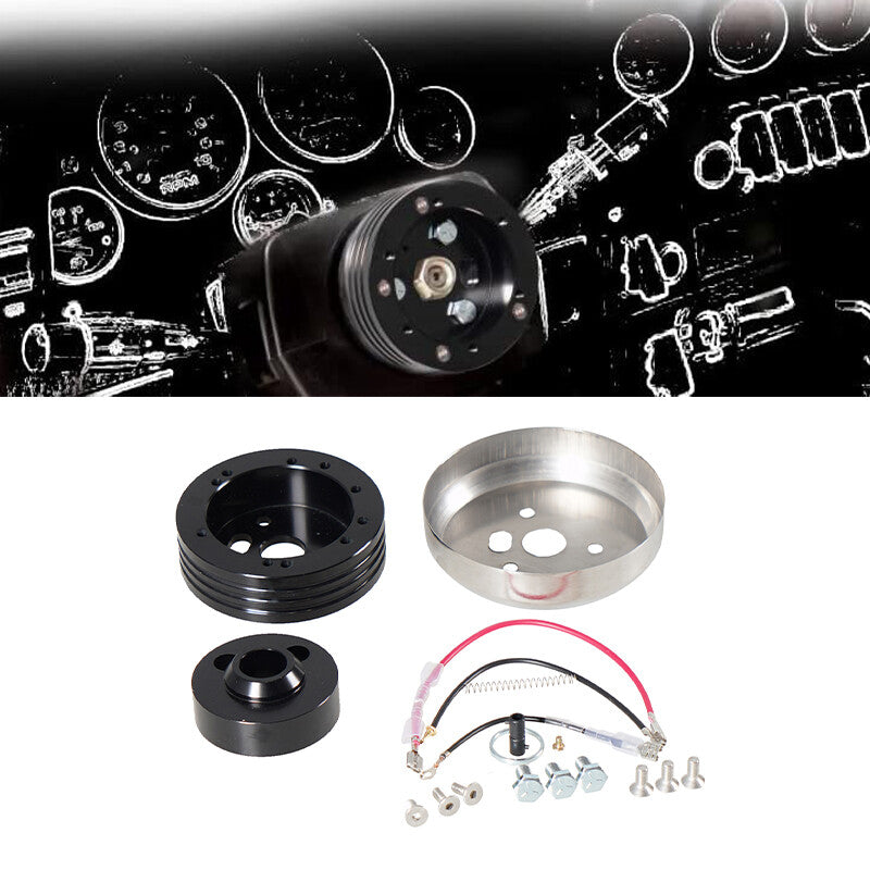 56 Hole Steering Wheel Polishe Hub Adapter Flaming River Ididit GM for Chevy Slblk