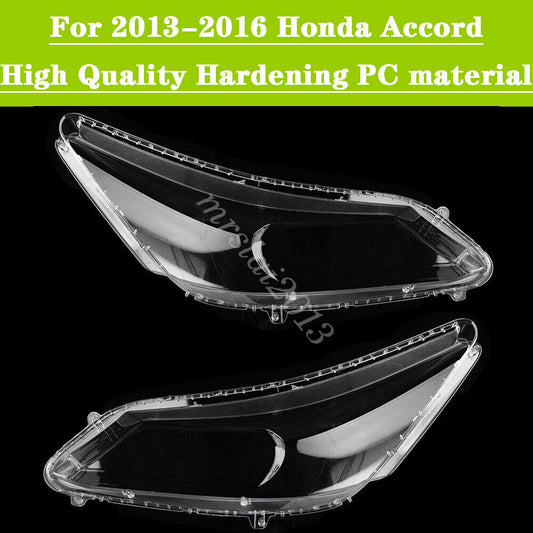 Pair Headlight Cover Headlamp Lens Replacement For 2013 2014 2015 for Honda for Accord