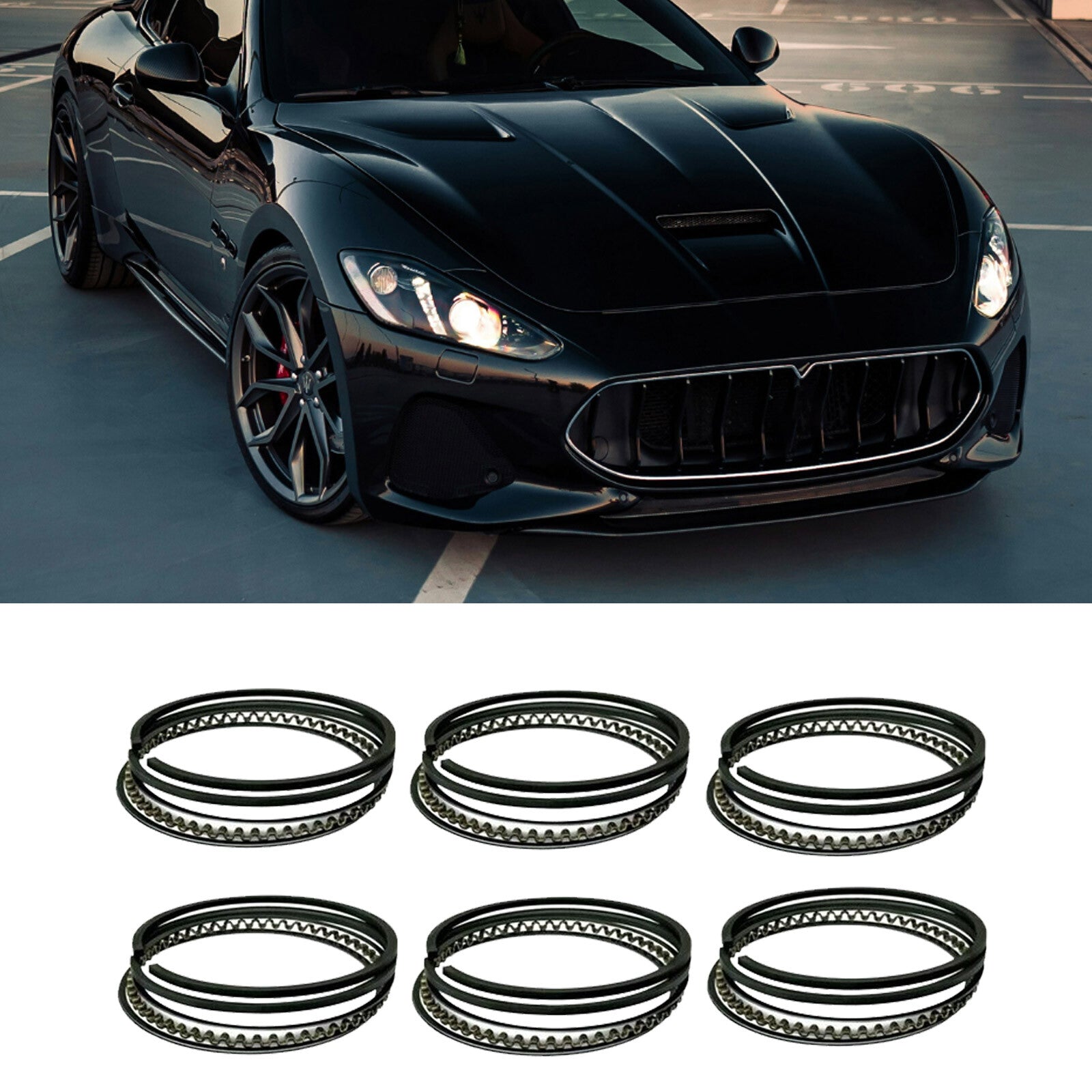 Pistol ring set for Maserati Ghibli for Levante Quattroporte 3.0L TT V6 engine F160
