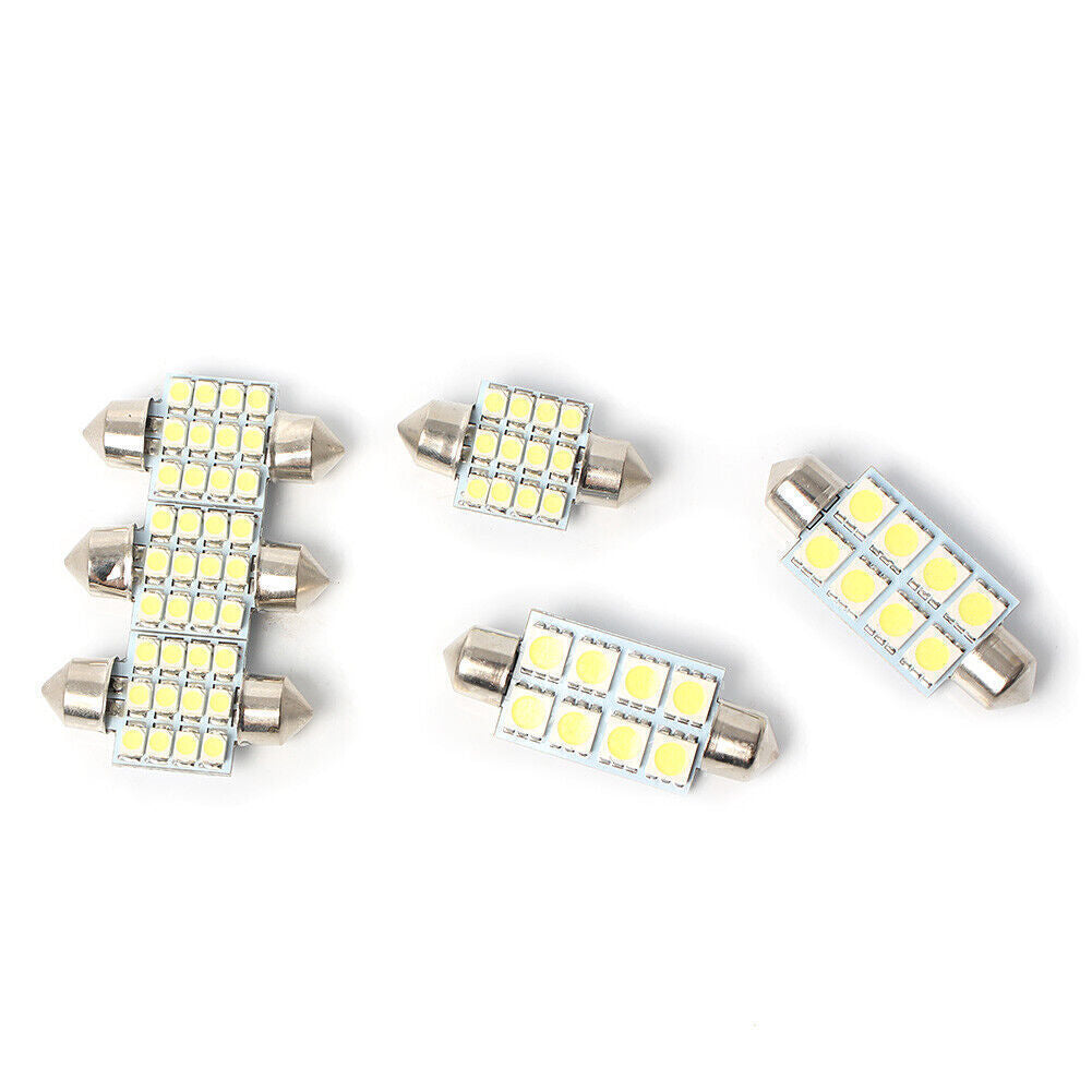 14pcs White LED Lighting Package for T10 31mm 42mm Dome Map Interior Lamps